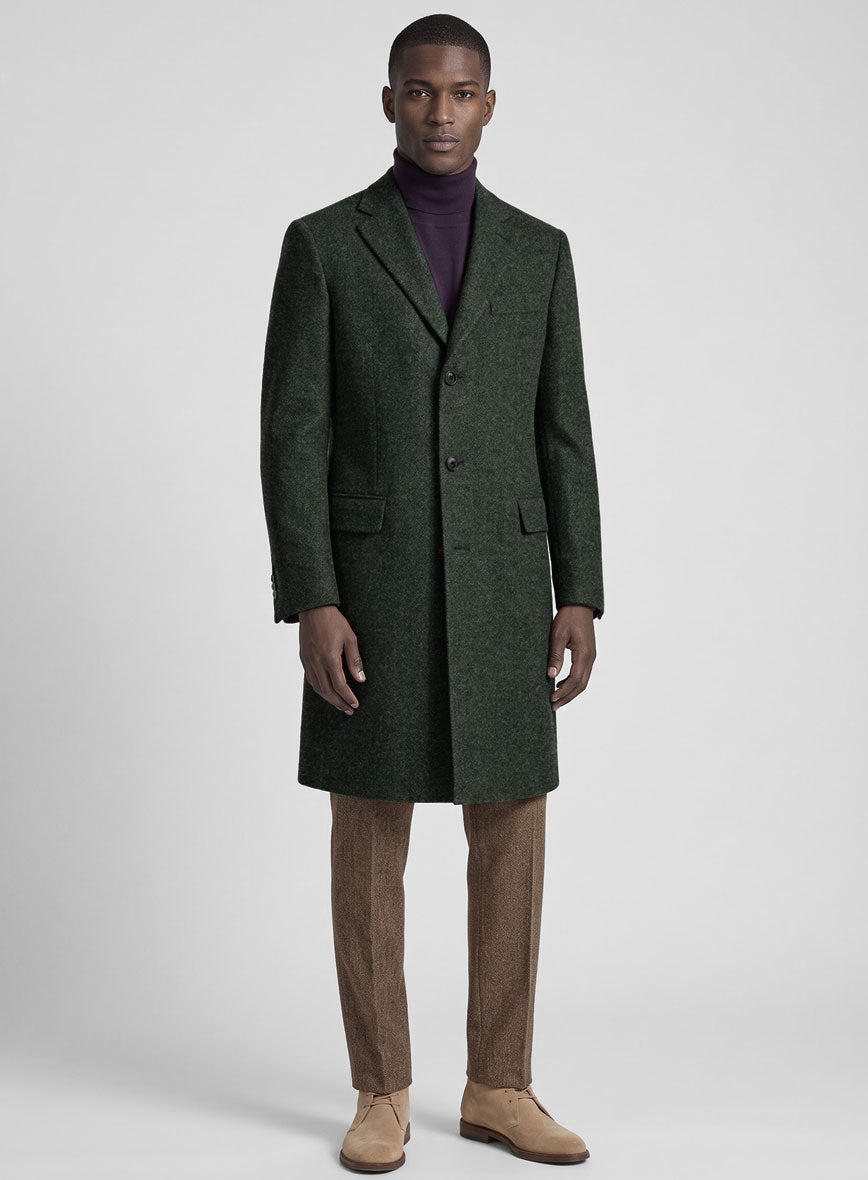 Green Heavy Tweed Overcoat - StudioSuits