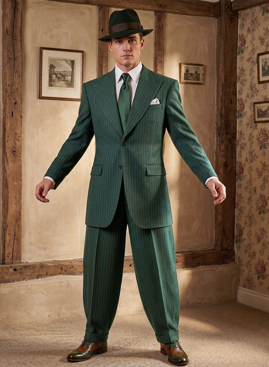 Green Pinstripe Zoot Suit - StudioSuits
