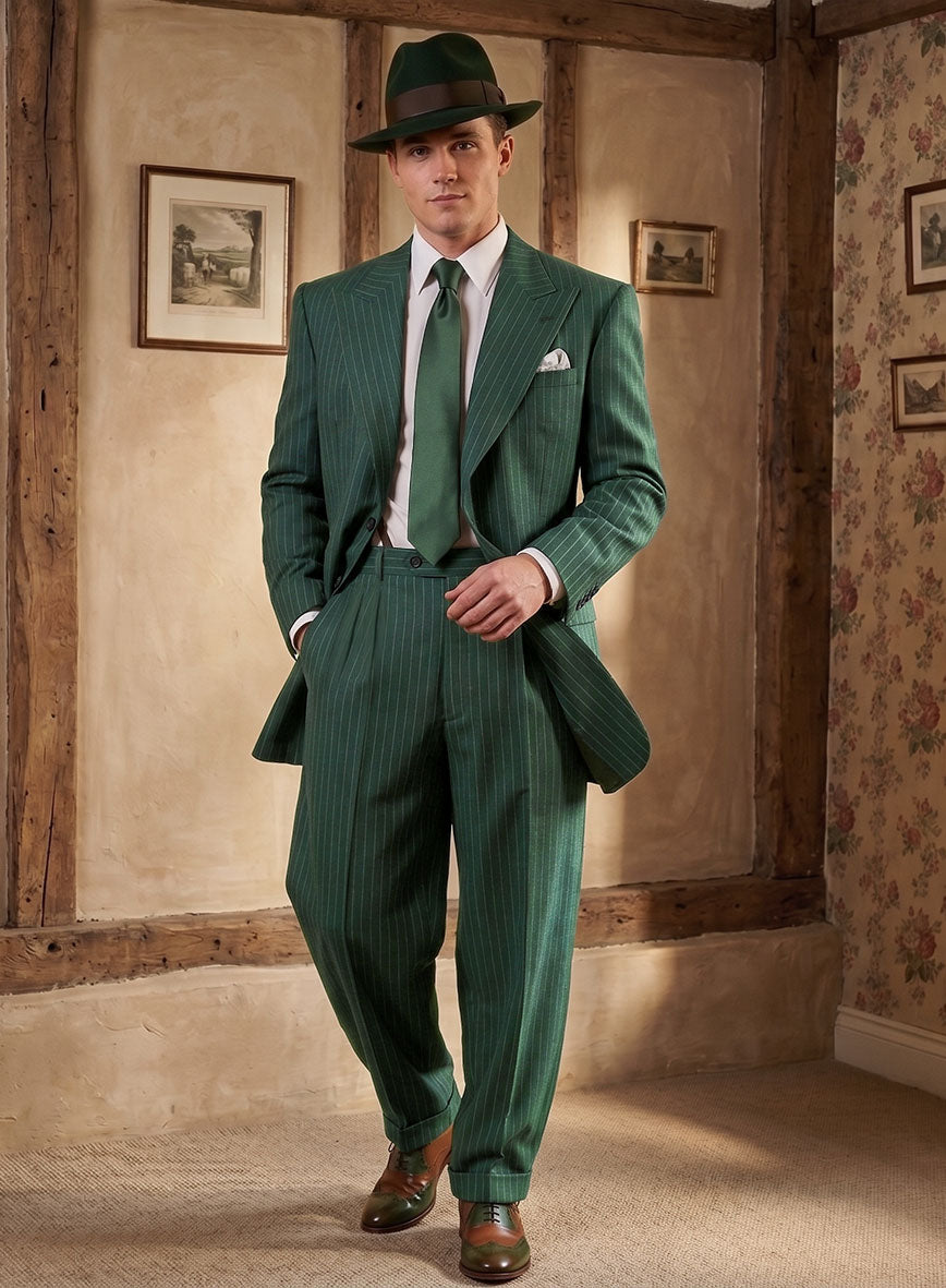 Green Pinstripe Zoot Suit - StudioSuits