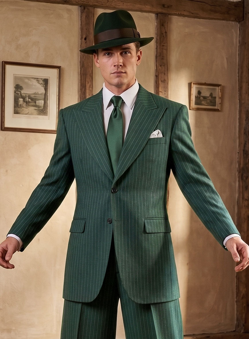 Green Pinstripe Zoot Suit - StudioSuits