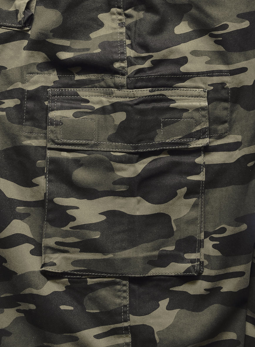 Green Stretch Camo Cargo Pants - StudioSuits