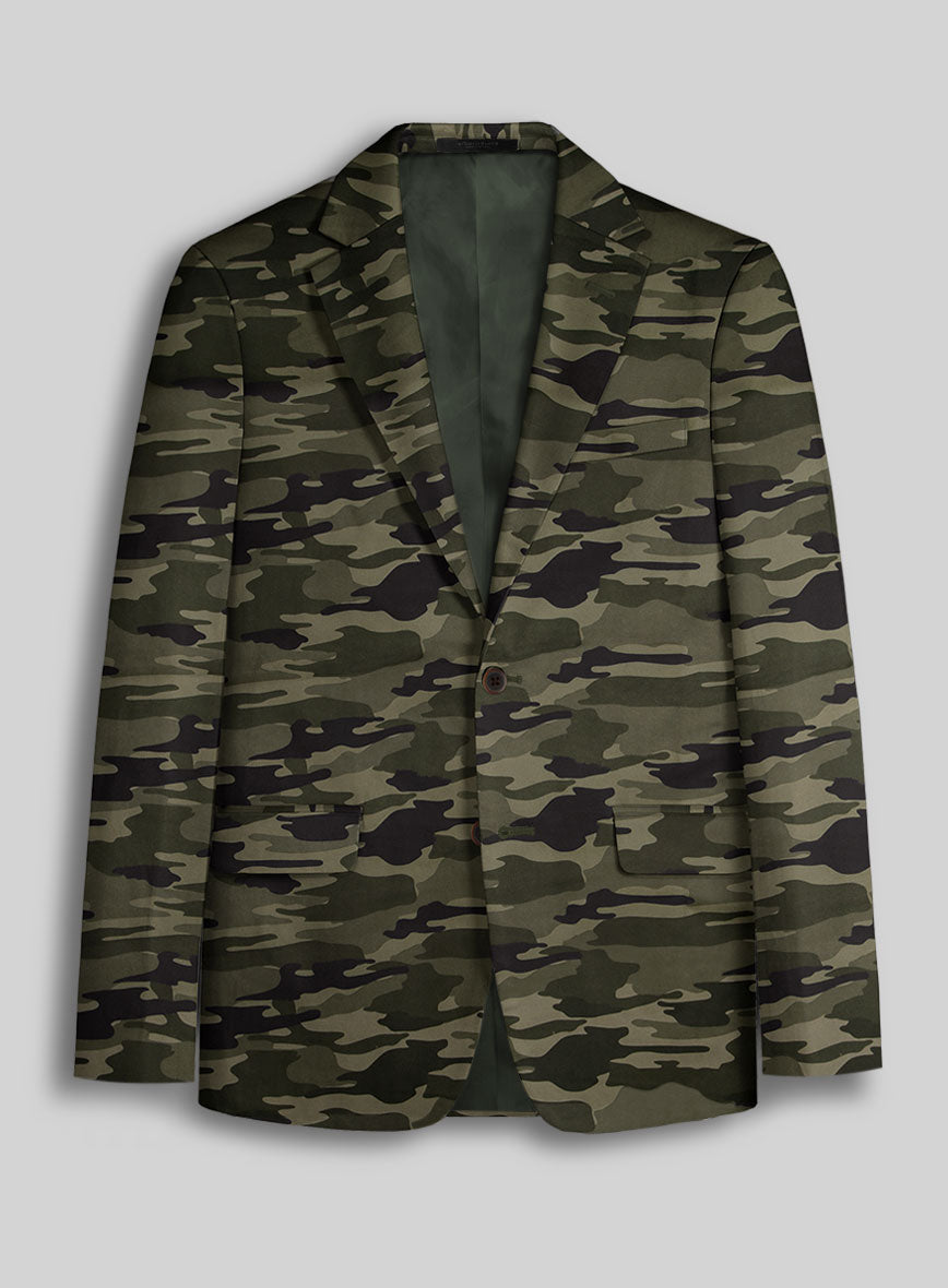 Green Stretch Camo Jacket - StudioSuits