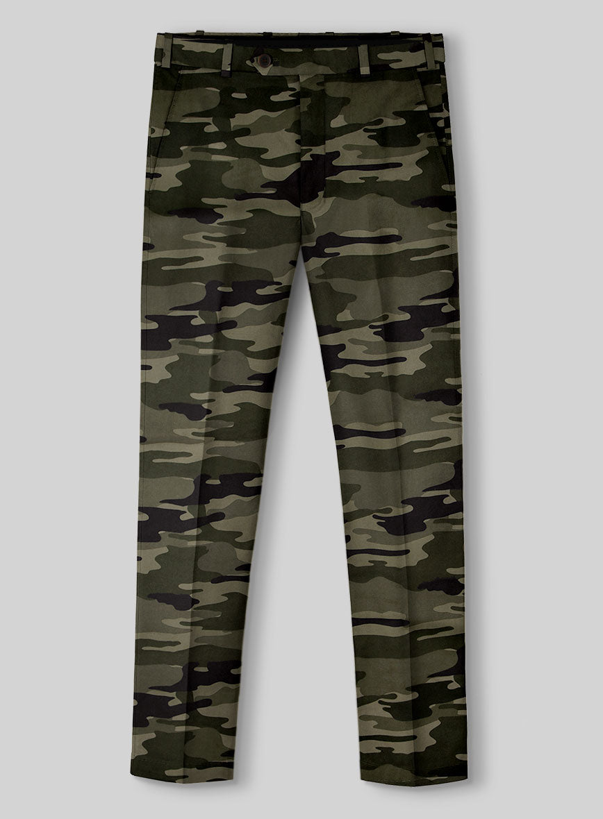 Green Stretch Camo Suit - StudioSuits