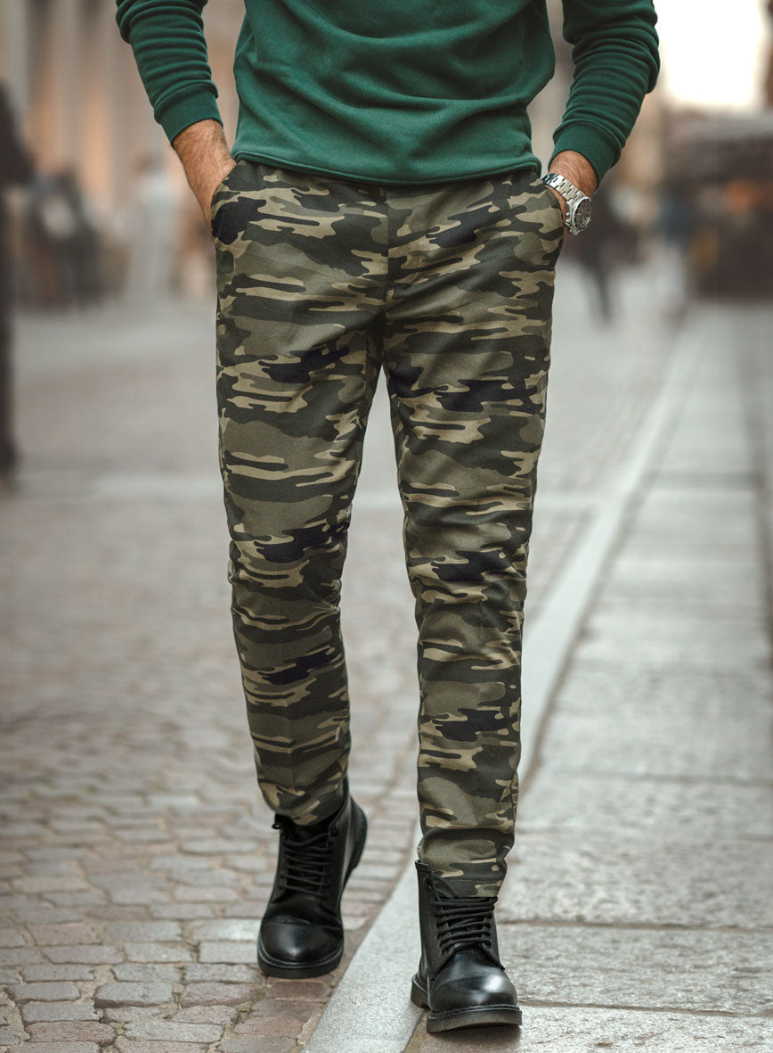 Green Stretch Camo Suit - StudioSuits