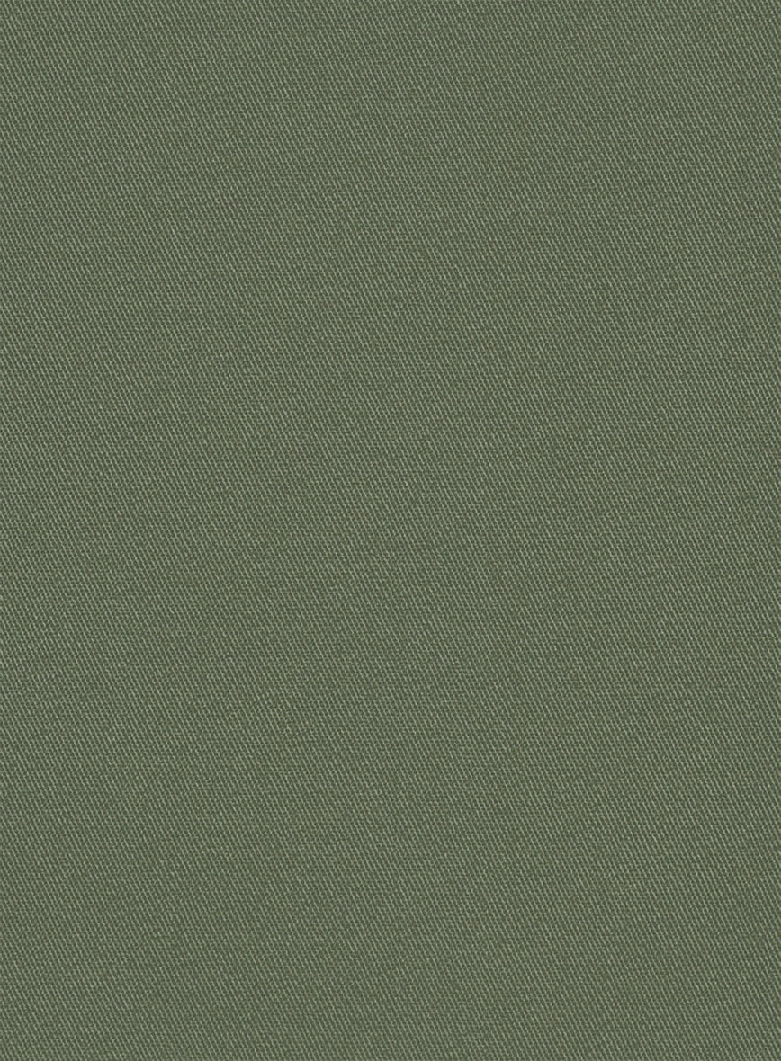 Green Cotton Power Stretch Chino Shorts - StudioSuits