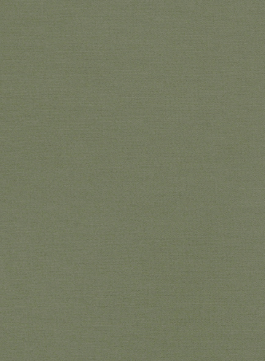 Washed Green Feather Cotton Canvas Stretch Chino Pants - StudioSuits