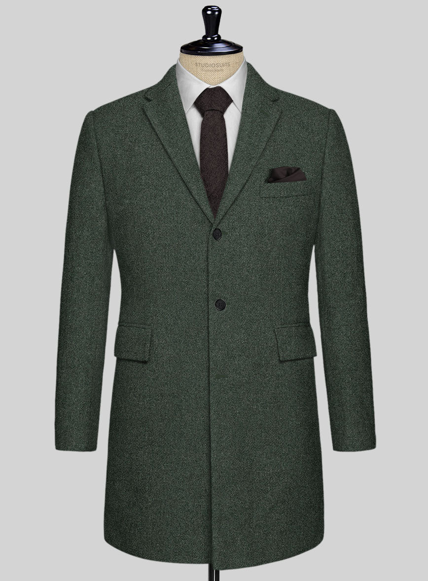 Green Heavy Tweed Overcoat - StudioSuits