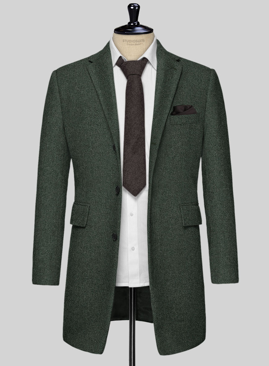 Green Heavy Tweed Overcoat - StudioSuits