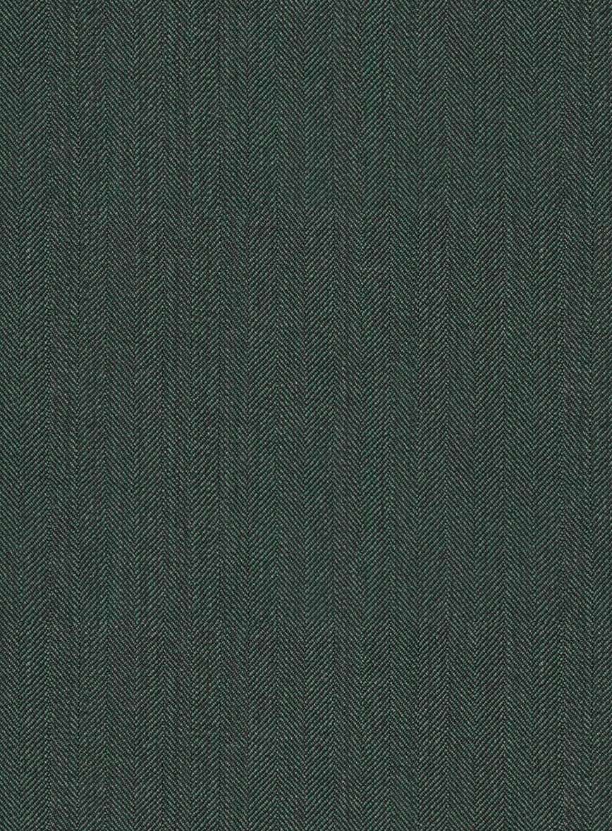 Green Herringbone Wool Jacket
