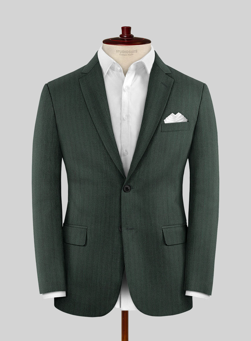 Green Herringbone Wool Suit