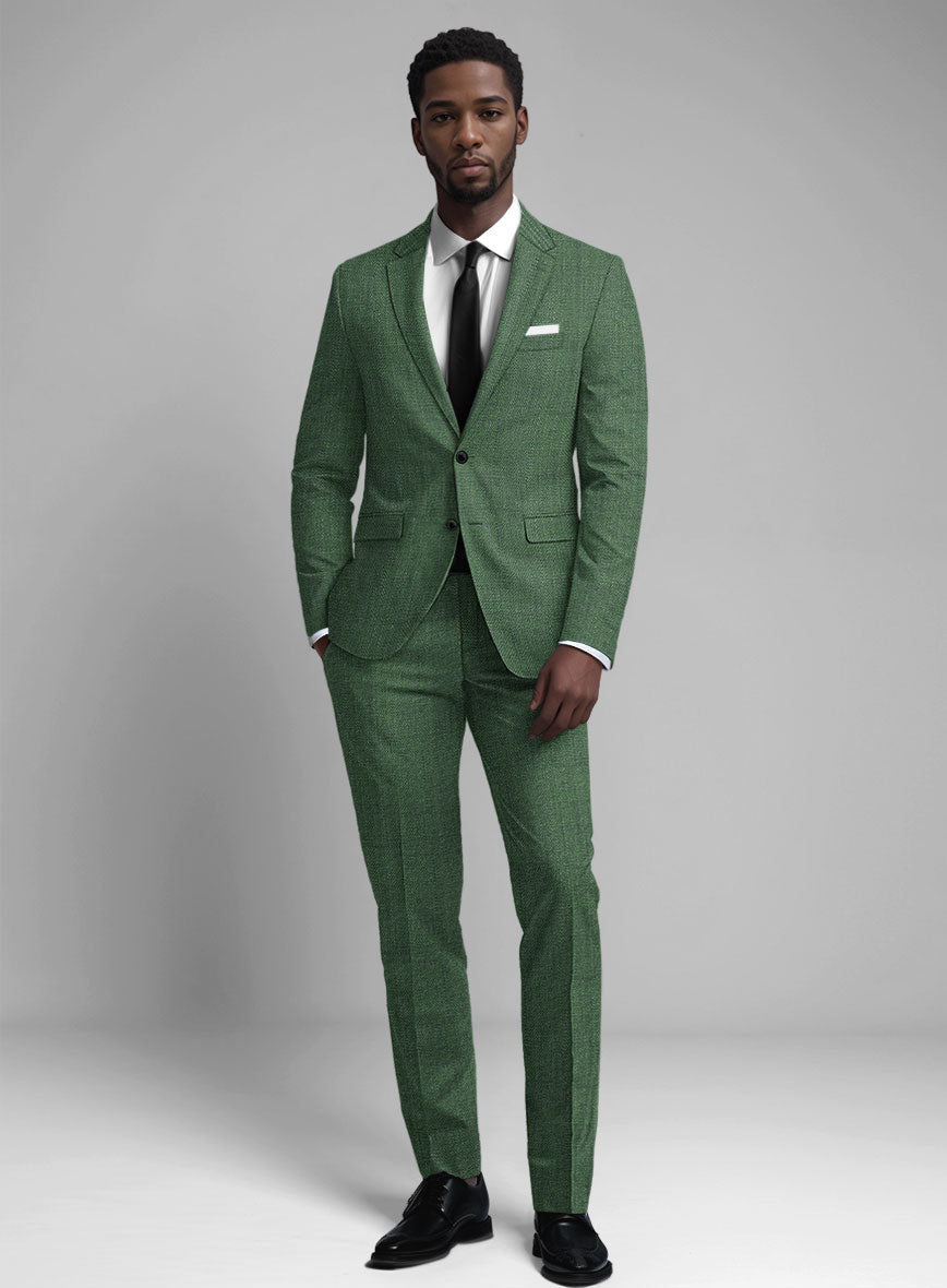 Green Hopsack Suit - StudioSuits