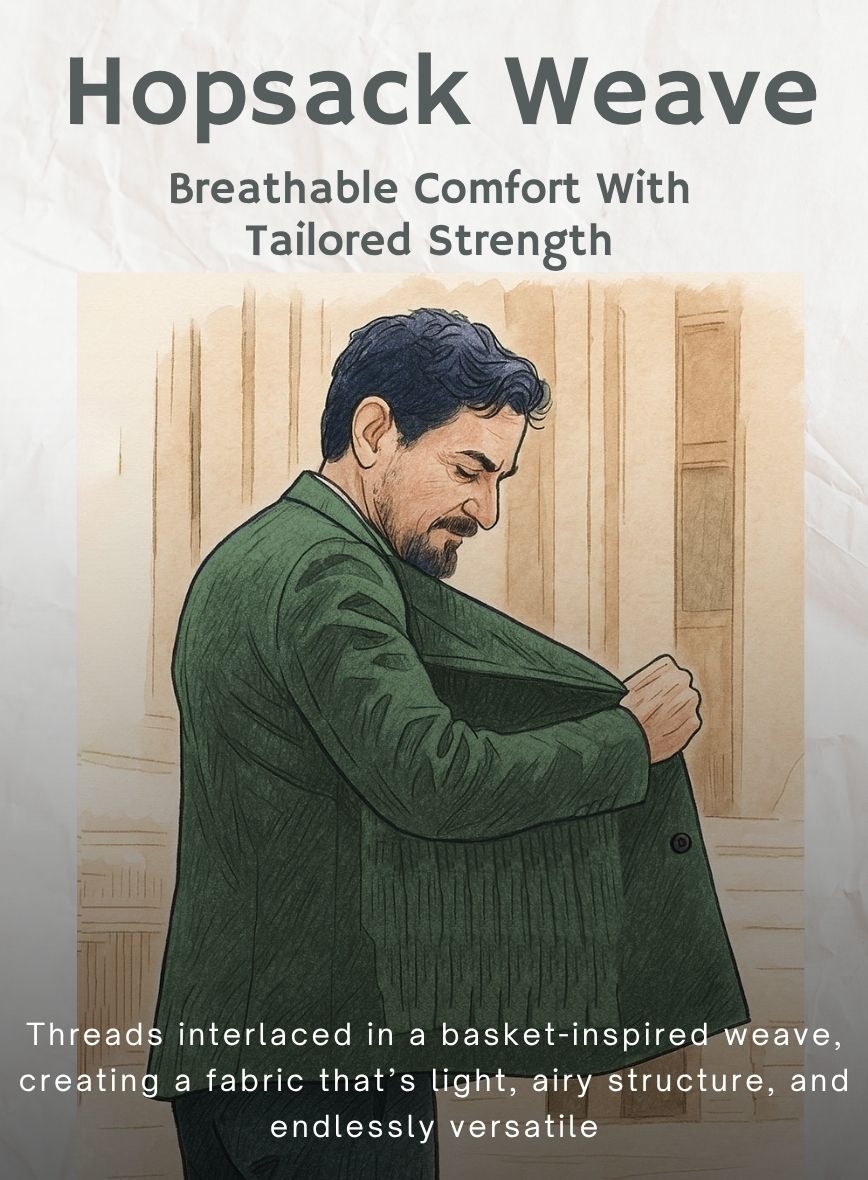 Green Hopsack Unlined Blazer - StudioSuits