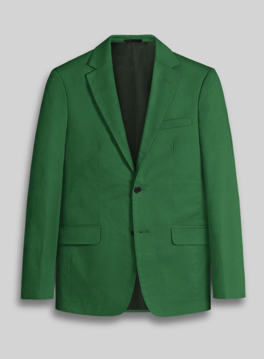 Green Napoli Stretch Light Weight Cotton Jacket - StudioSuits