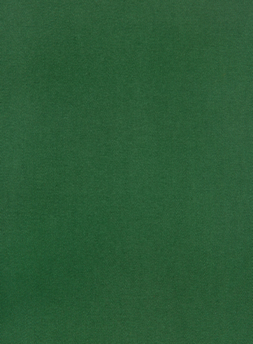 Green Napoli Stretch Light Weight Cotton Pants - StudioSuits