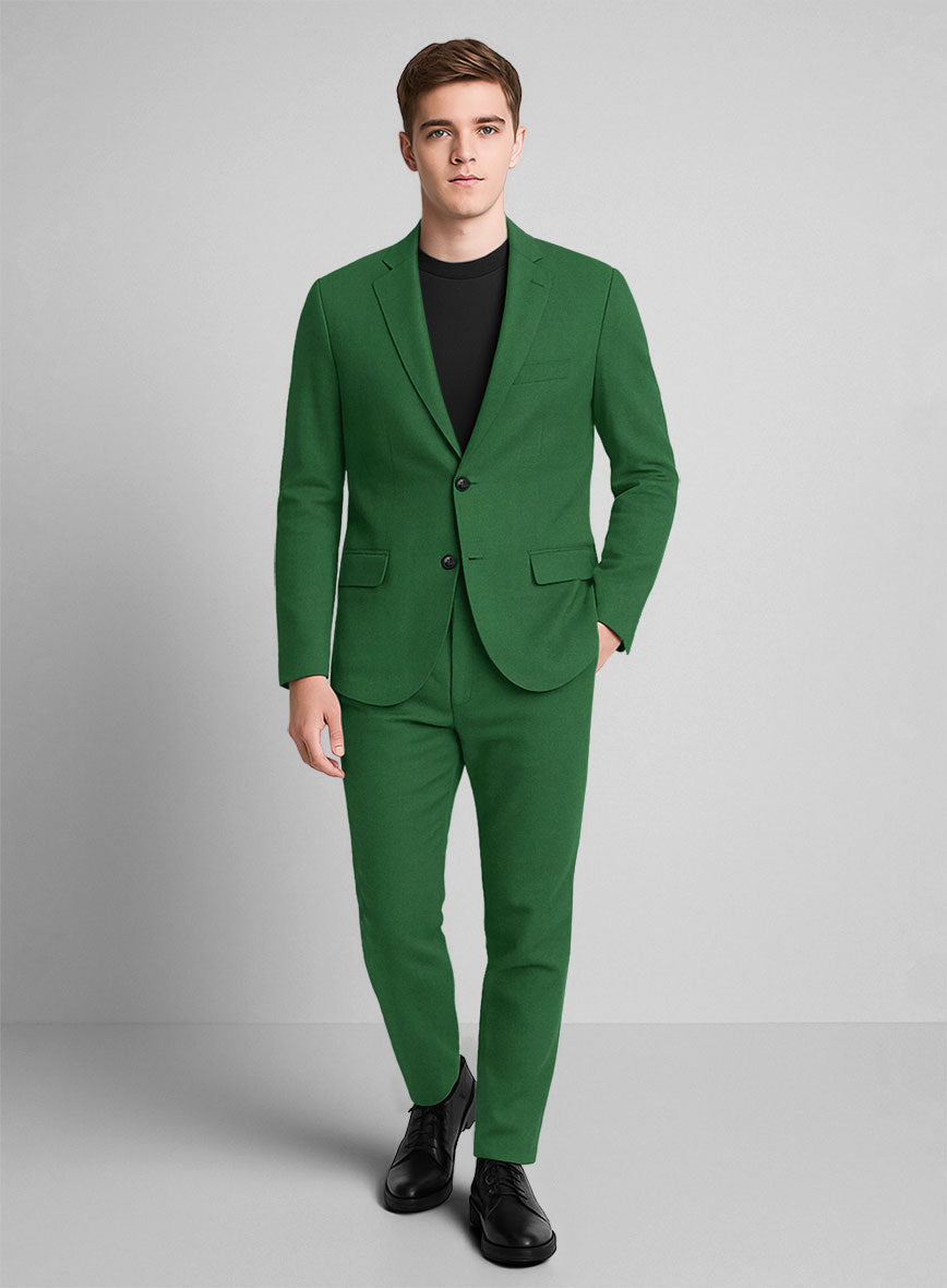 Green Napoli Stretch Light Weight Cotton Suit - StudioSuits