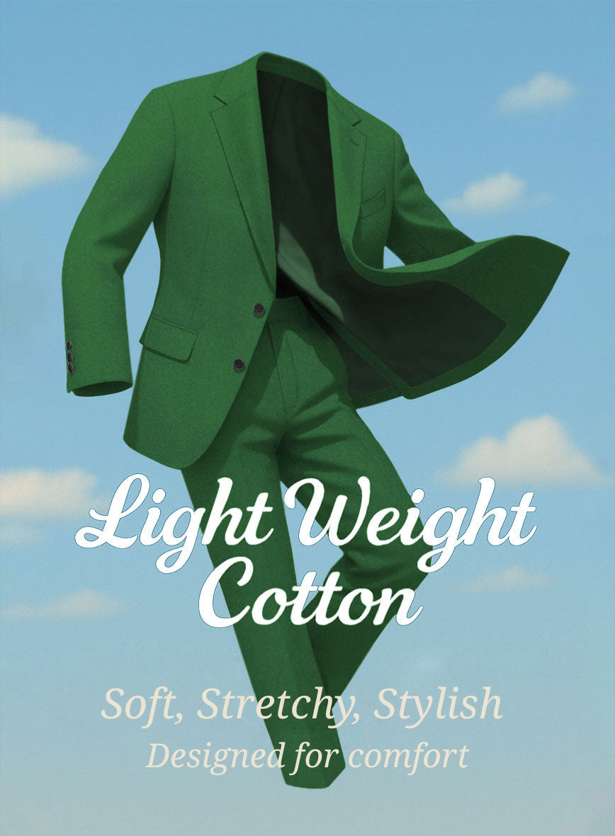 Green Napoli Stretch Light Weight Cotton Suit - StudioSuits