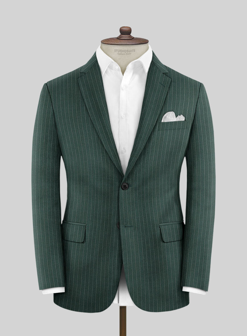 Green Pinstripe Suit - StudioSuits