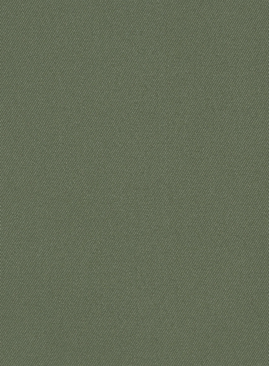 Green Cotton Power Stretch Chino Pants - StudioSuits