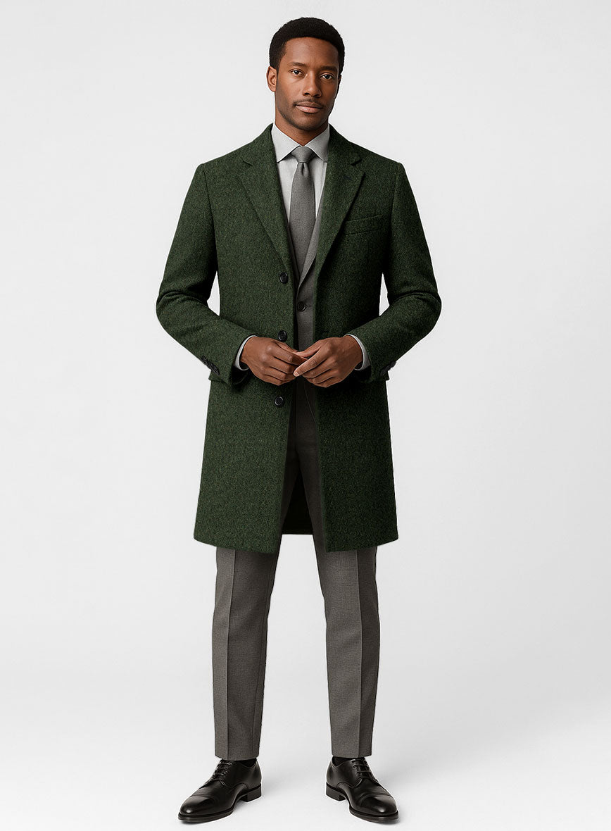 Green Thick Wool Overcoat - StudioSuits