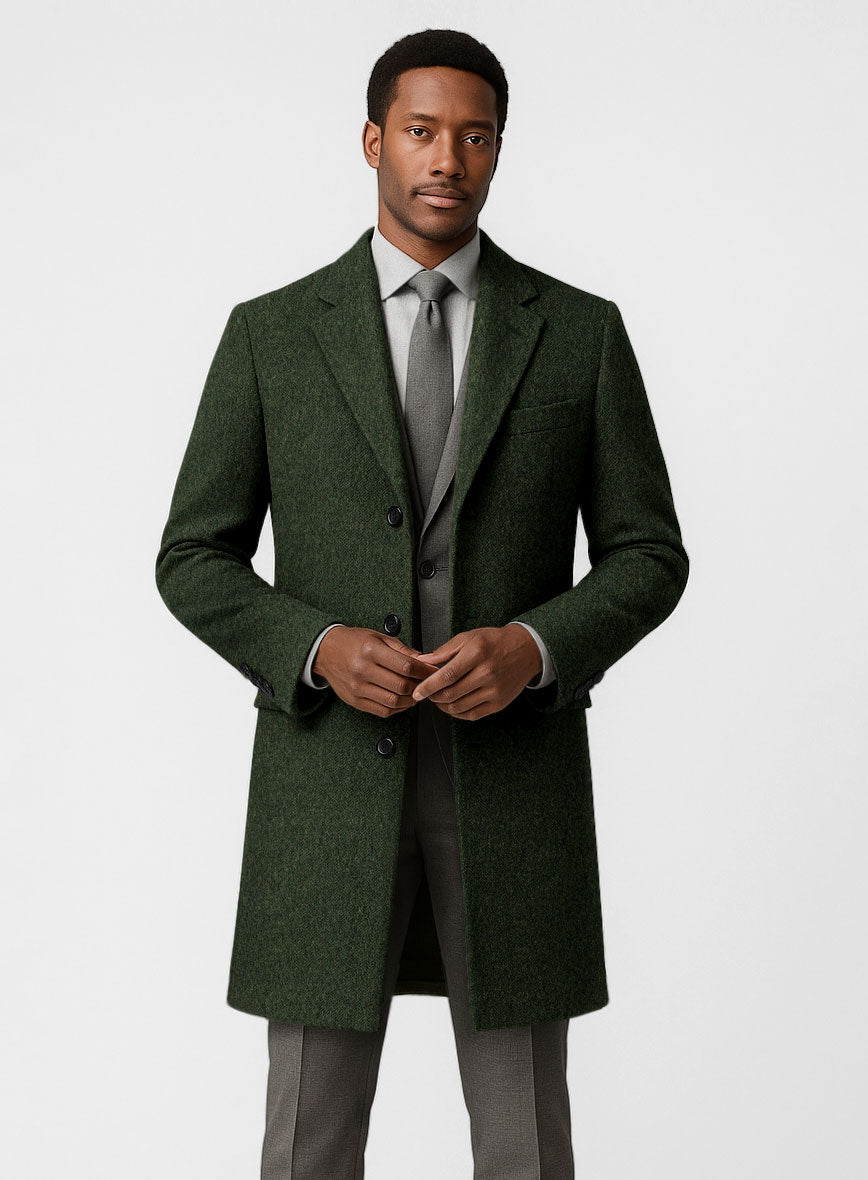 Green Thick Wool Overcoat - StudioSuits
