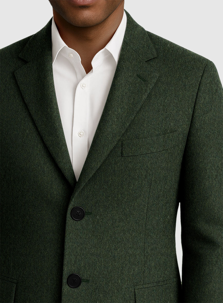 Green Thick Wool Overcoat - StudioSuits