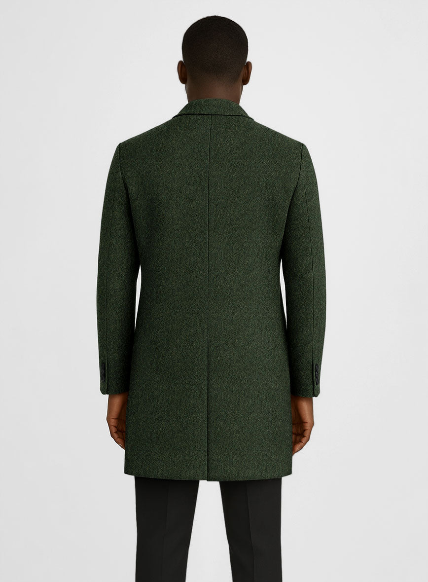 Green Thick Wool Overcoat - StudioSuits