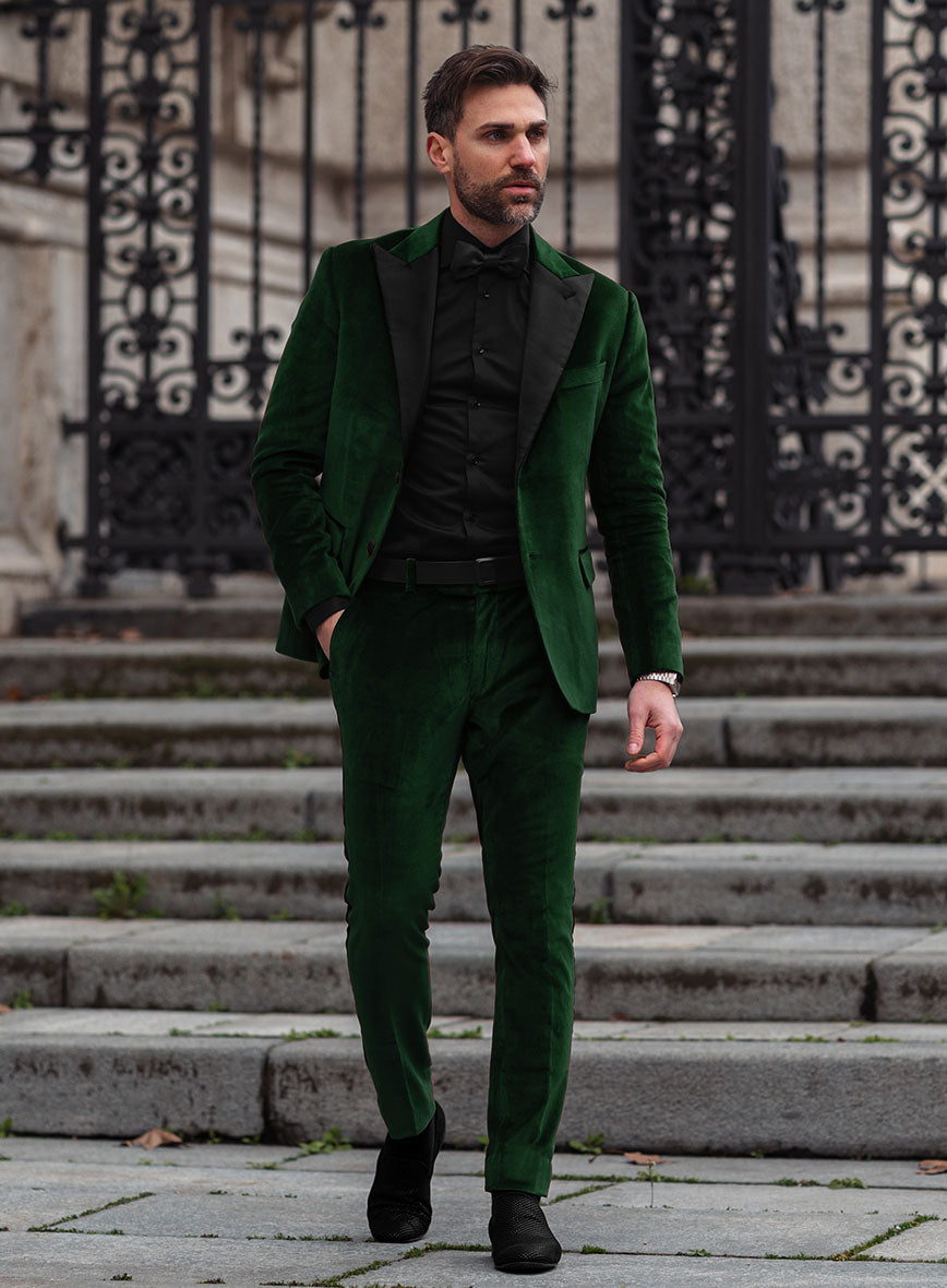 Green Velvet Tuxedo Jacket – StudioSuits - Main Image