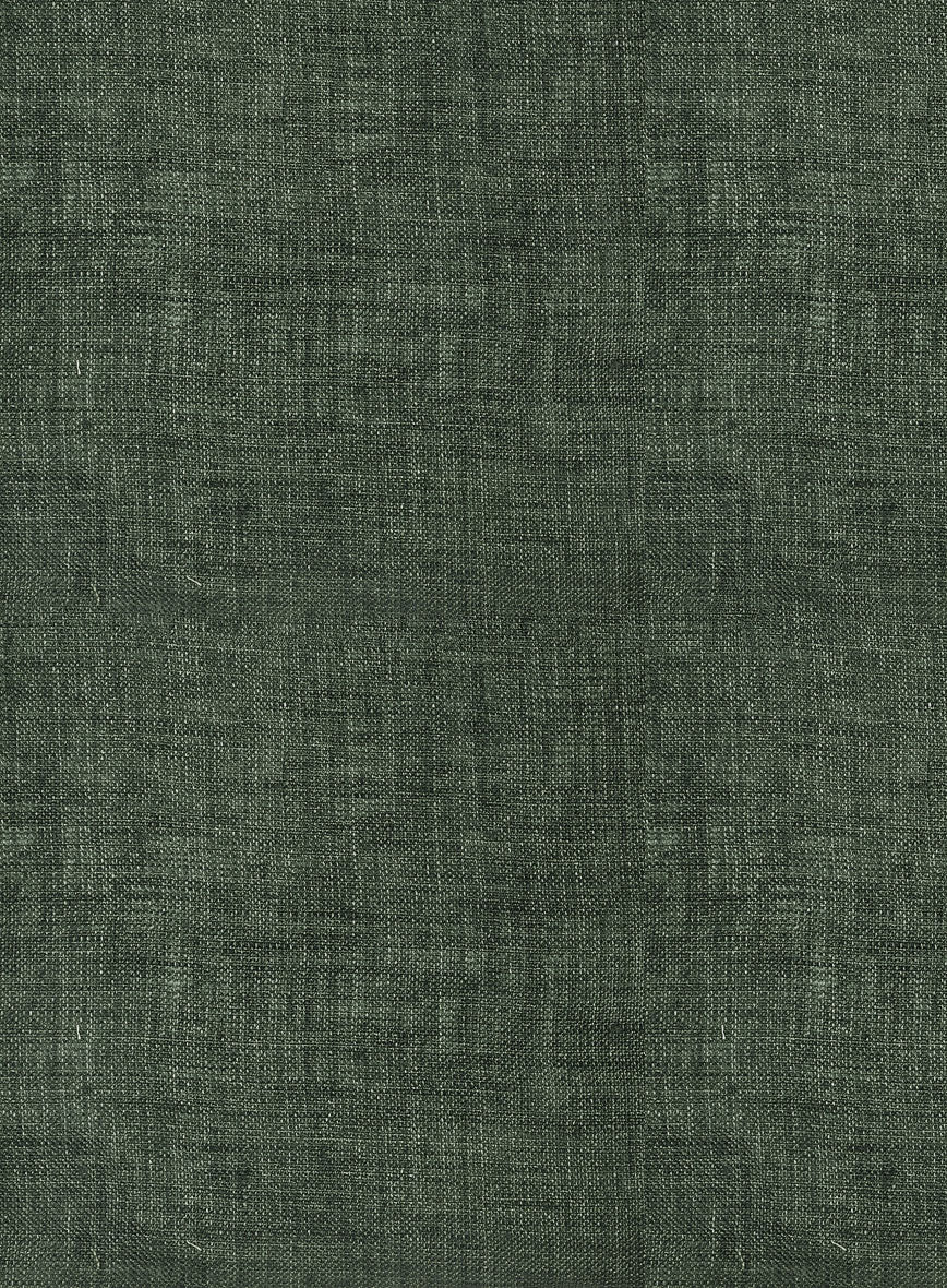 Green Washed Delave Linen Shirt - StudioSuits
