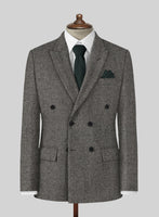 Gray Herringbone Flecks Donegal Tweed Jacket - StudioSuits