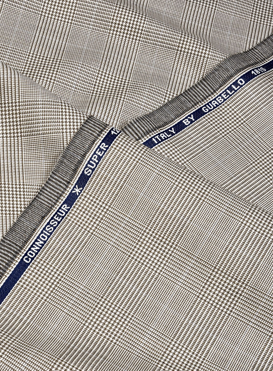 Guabello Beige Prince Of Wales Pants - StudioSuits