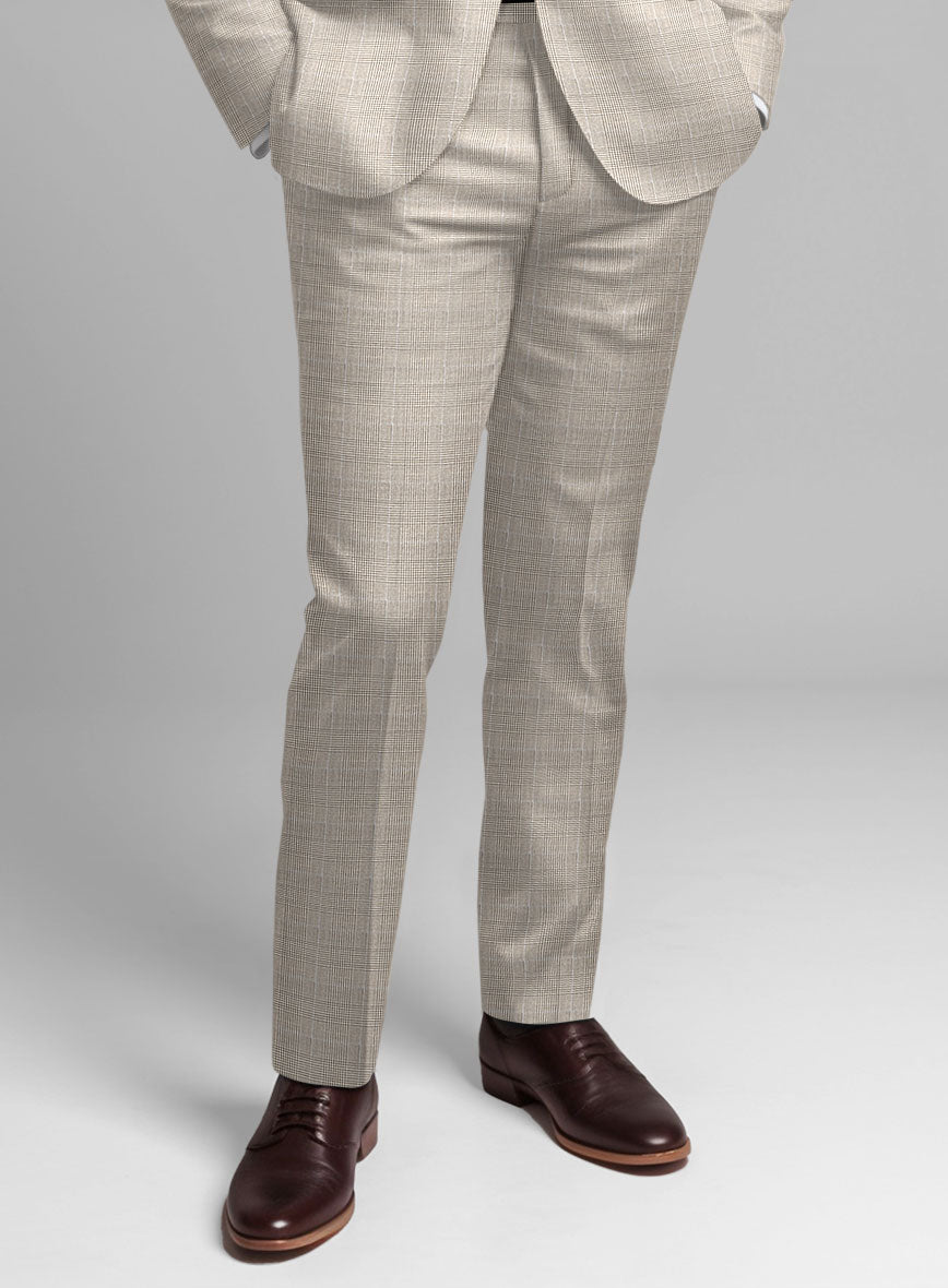 Guabello Beige Prince Of Wales Suit - StudioSuits