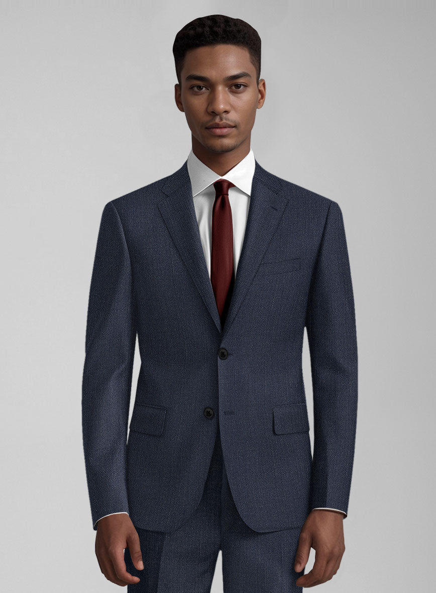 Guabello Blue Herringbone Jacket - StudioSuits