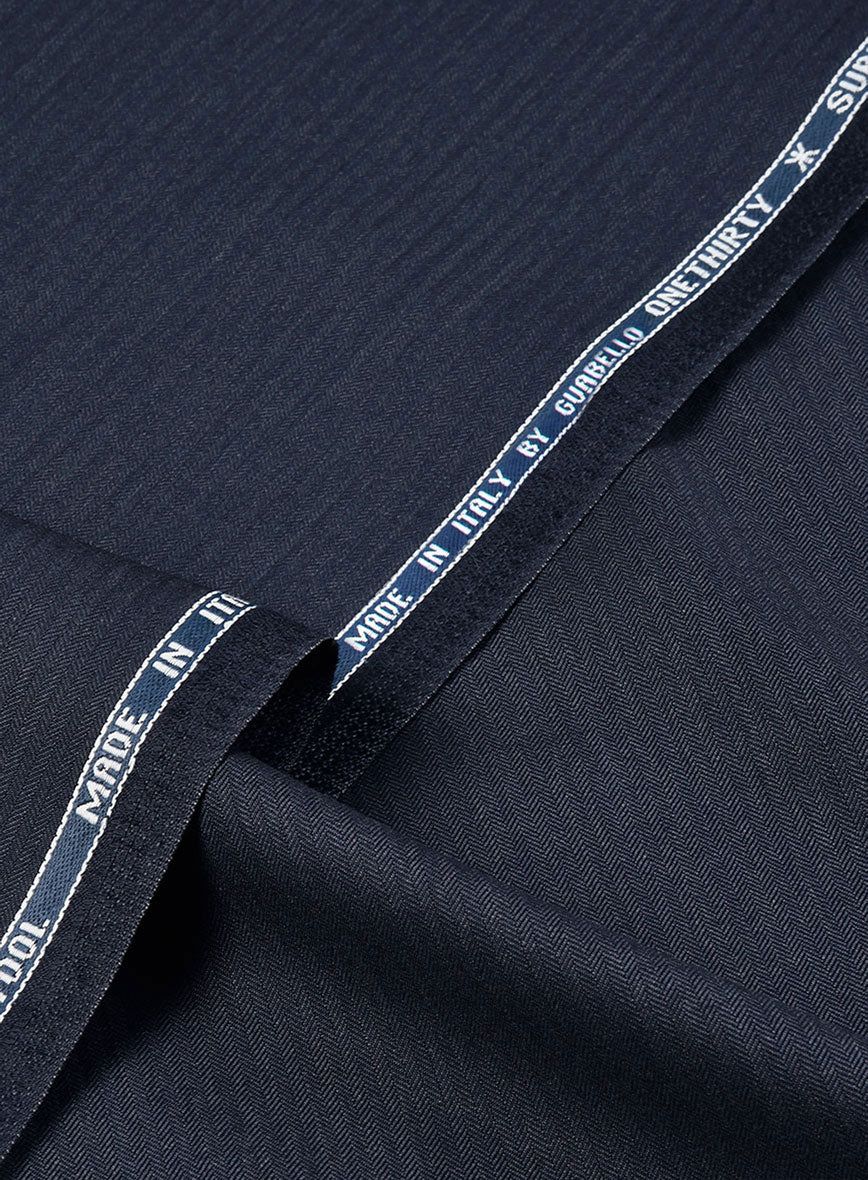 Guabello Blue Herringbone Pants - StudioSuits