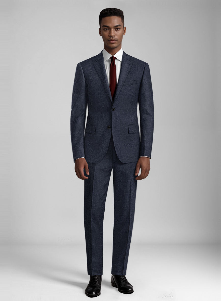 Guabello Blue Herringbone Suit - StudioSuits