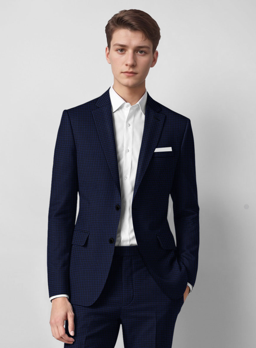 Guabello Blue Houndstooth Jacket - StudioSuits