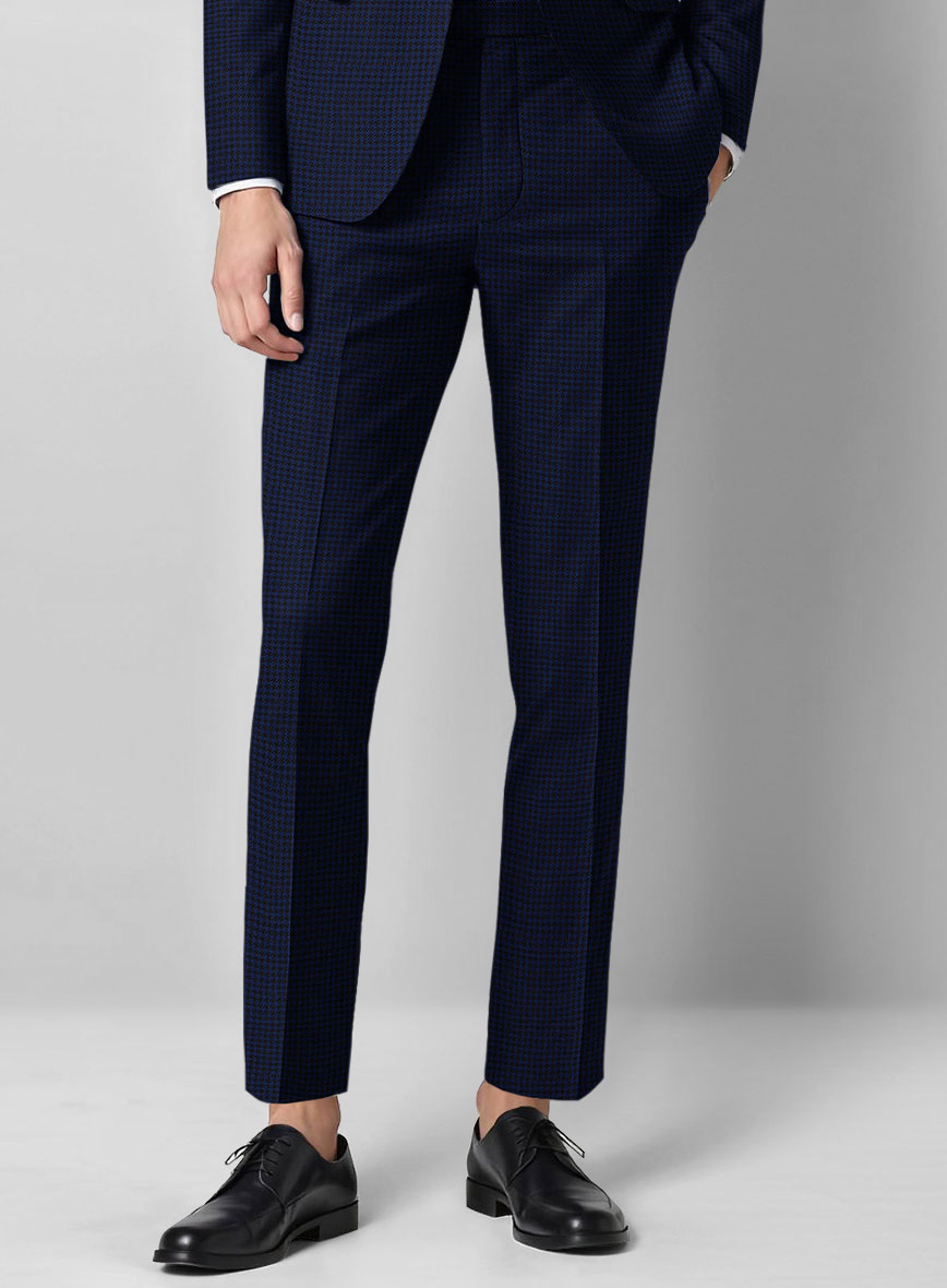 Guabello Blue Houndstooth Pants - StudioSuits