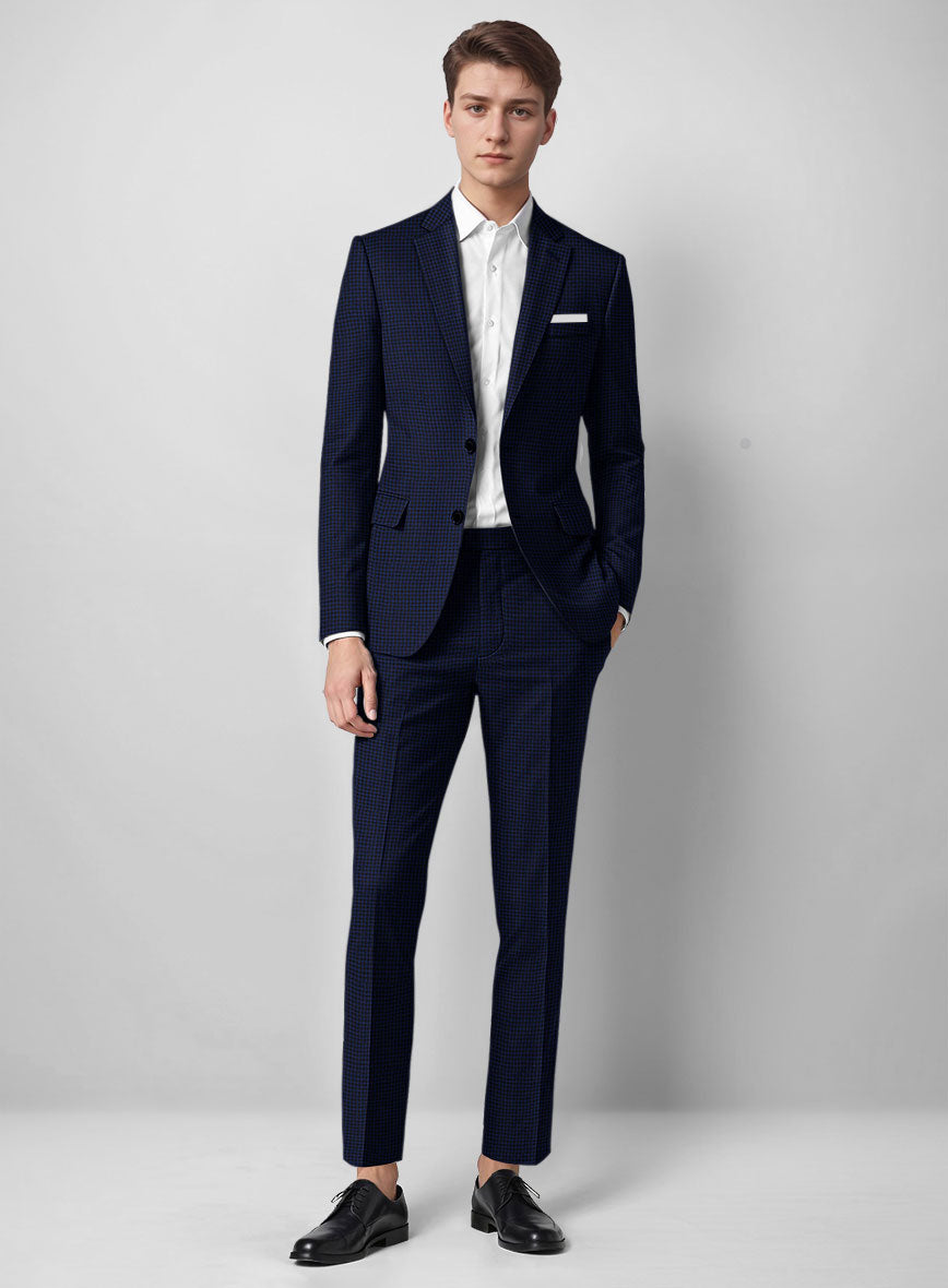 Guabello Blue Houndstooth Suit - StudioSuits