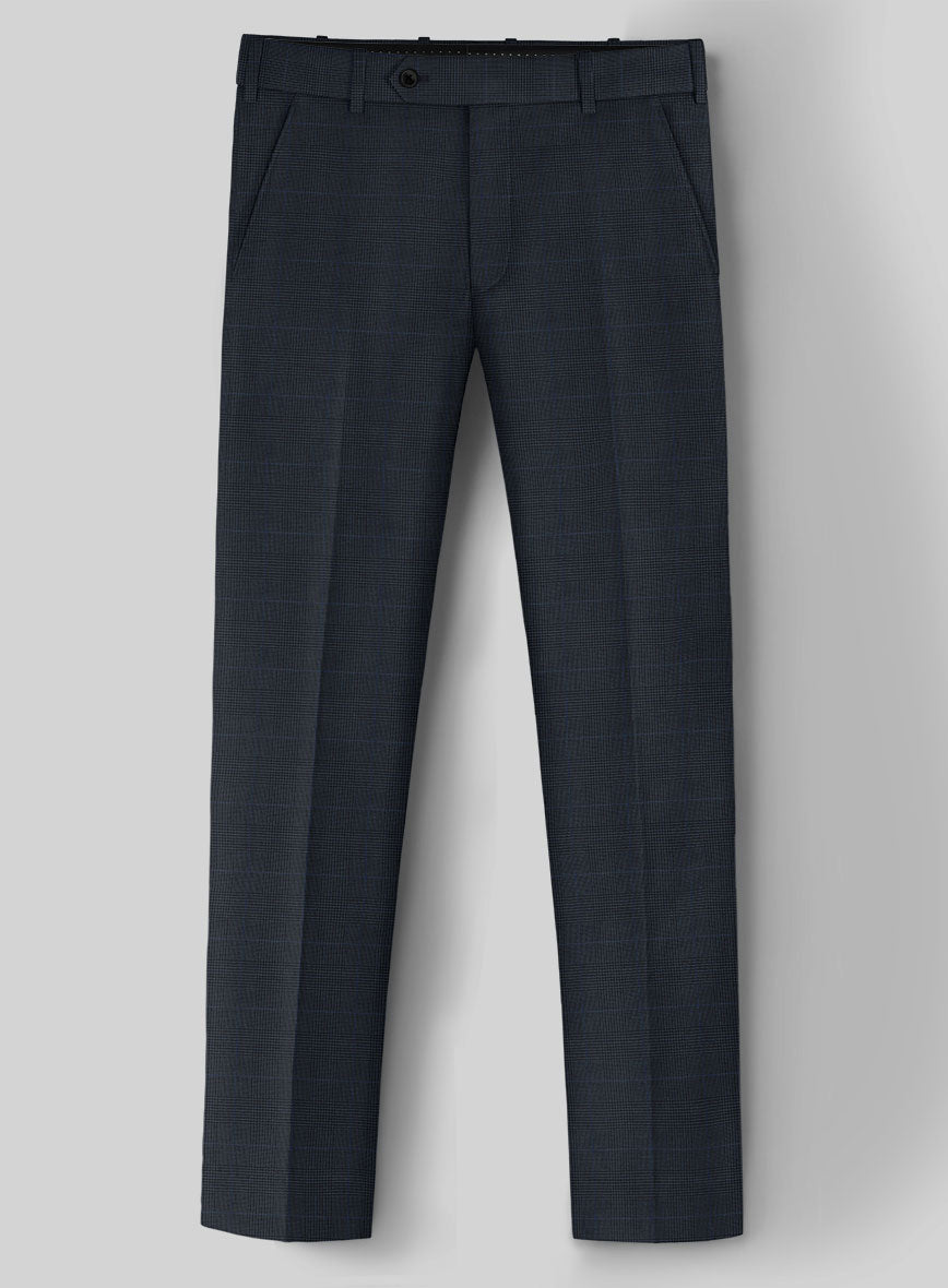 Guabello Blue Prince Of Wales Pants - StudioSuits
