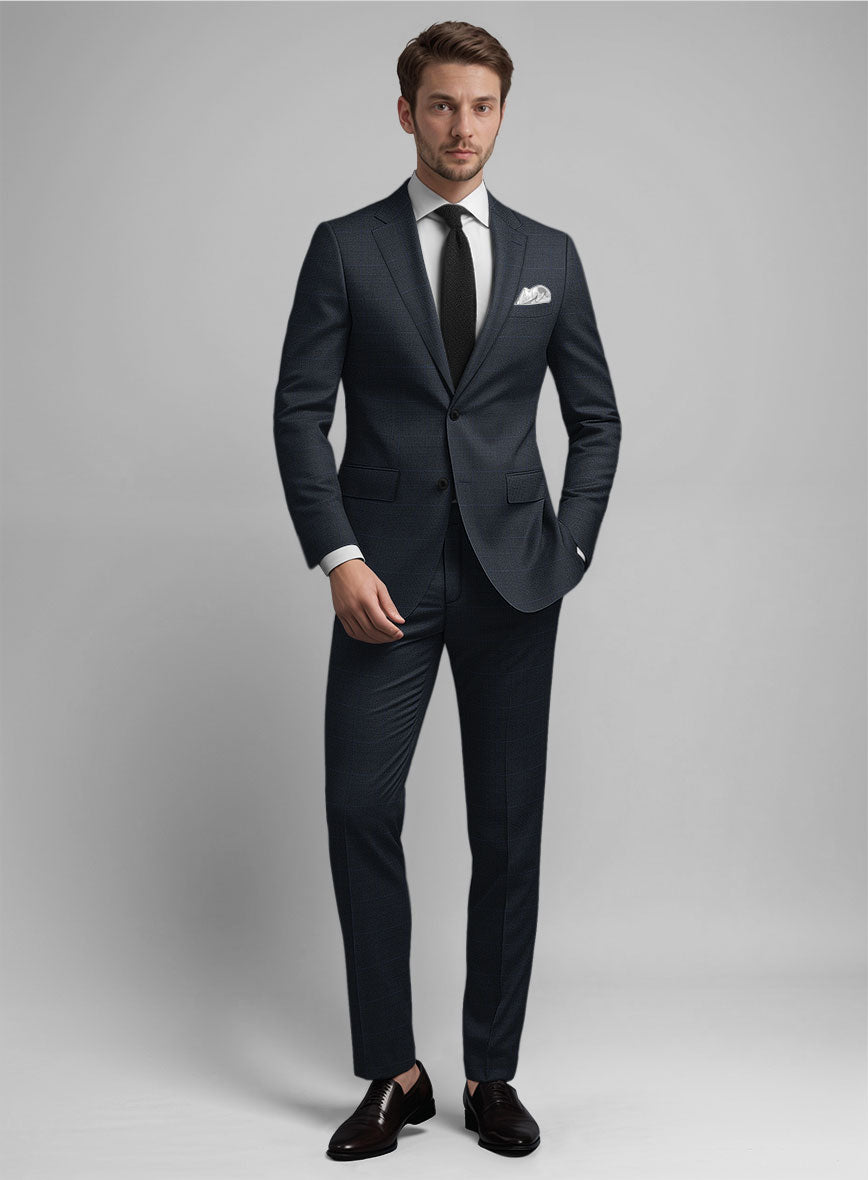 Guabello Blue Prince Of Wales Suit - StudioSuits