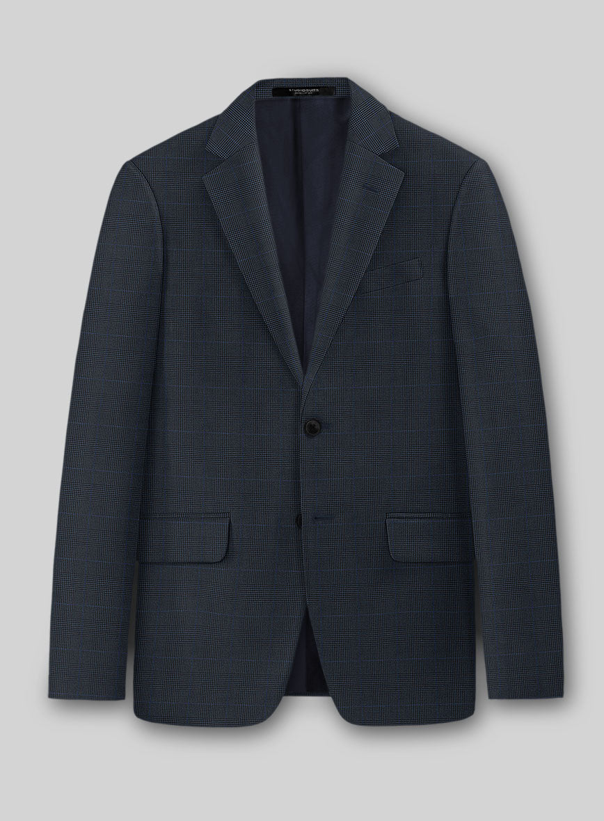 Guabello Blue Prince Of Wales Suit - StudioSuits
