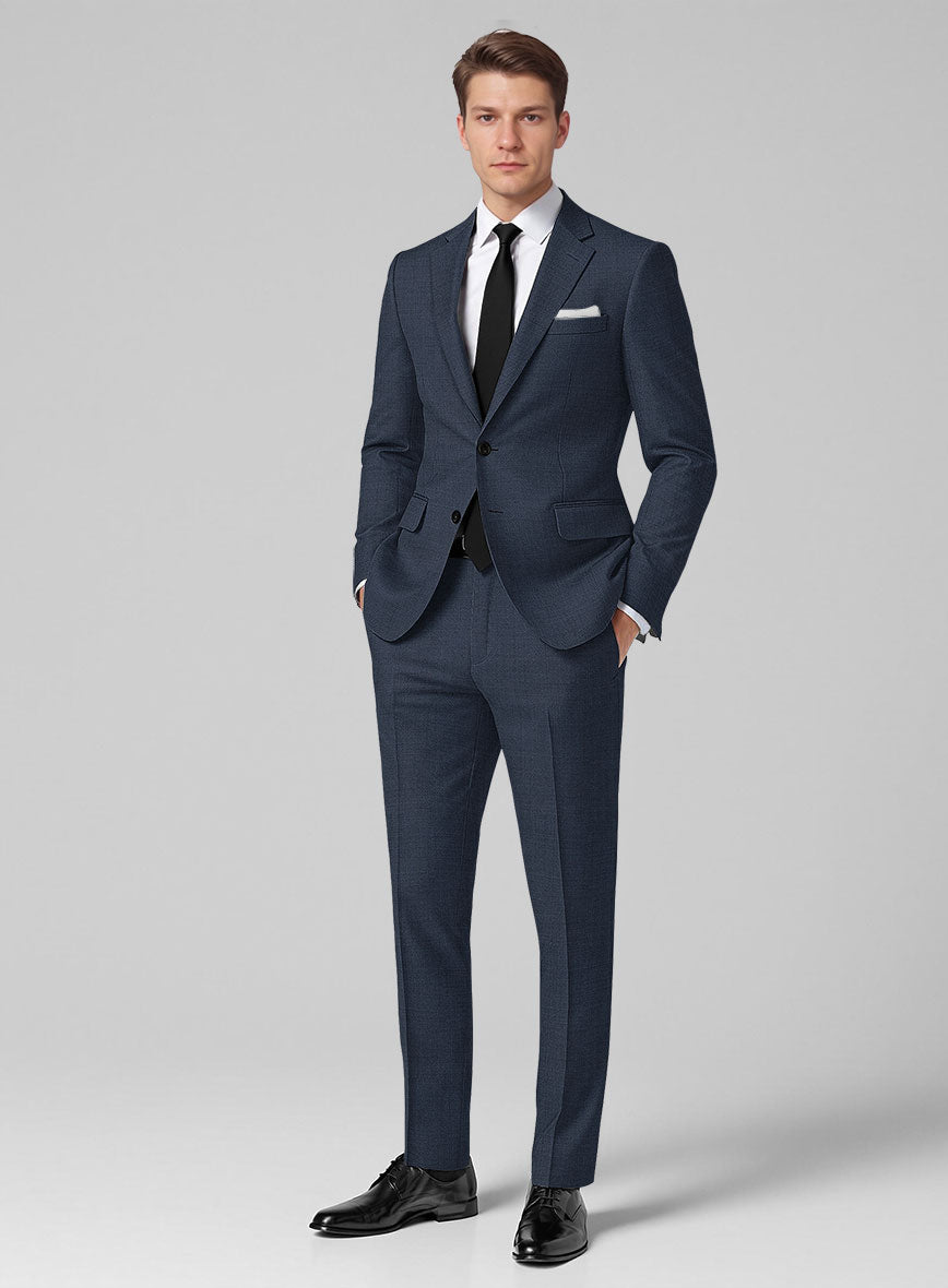 Guabello Blue Sharkskin Suit - StudioSuits
