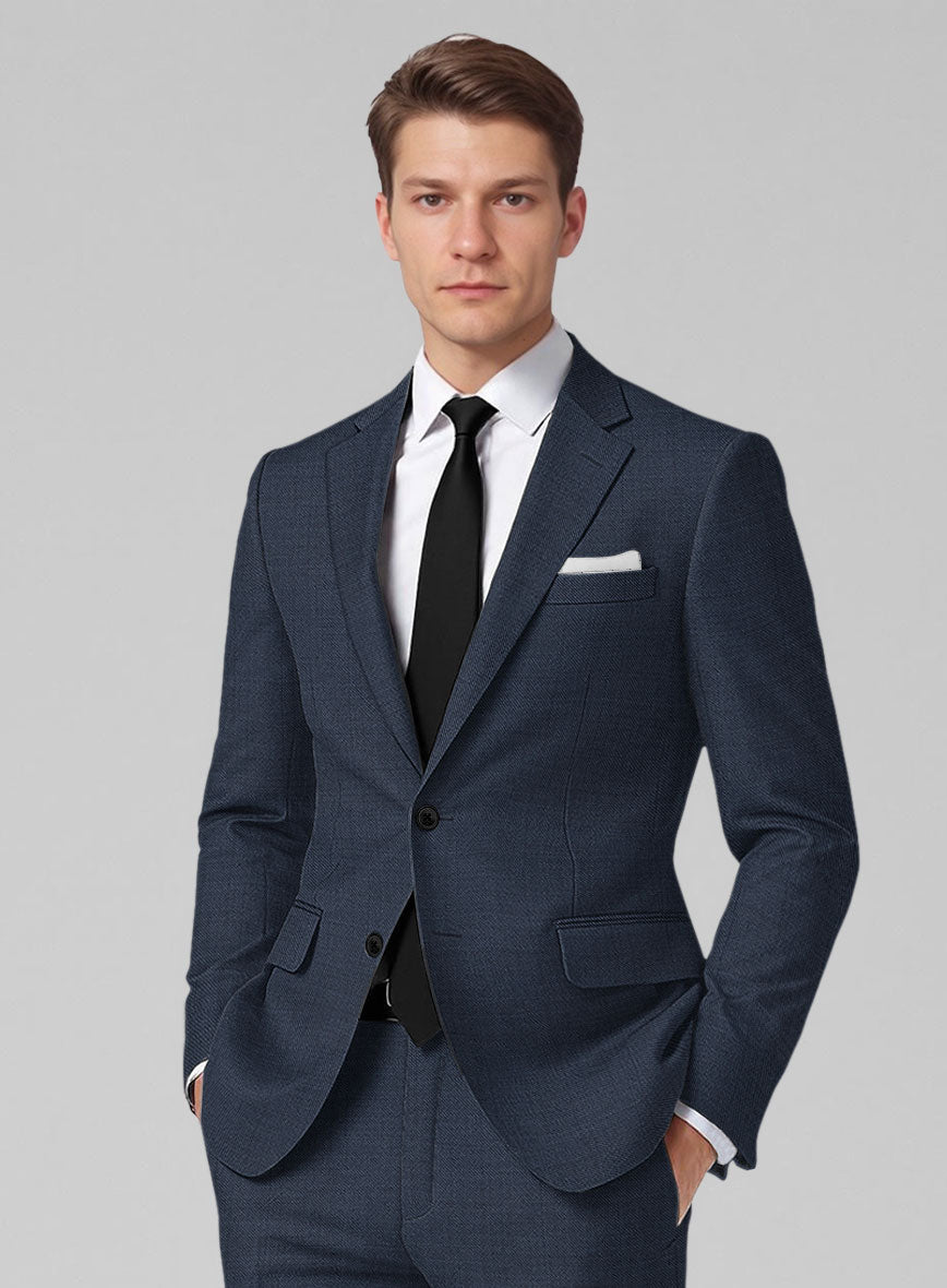 Guabello Blue Sharkskin Suit - StudioSuits
