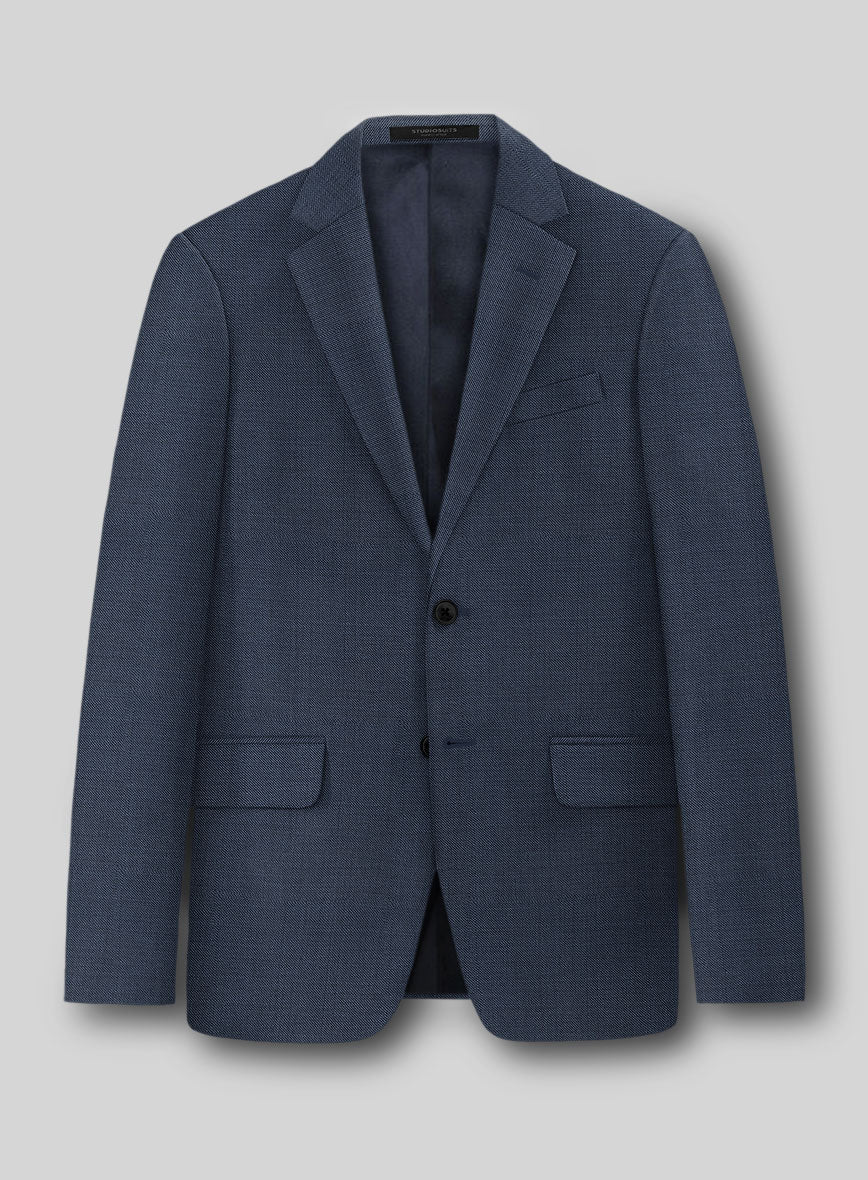 Guabello Blue Sharkskin Suit - StudioSuits