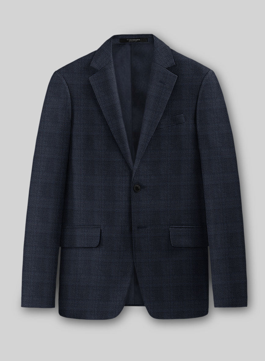 Guabello Blue Windowpane Jacket - StudioSuits