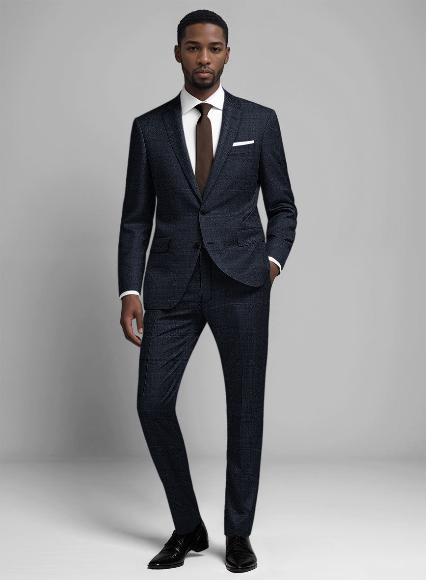 Guabello Blue Windowpane Suit - StudioSuits