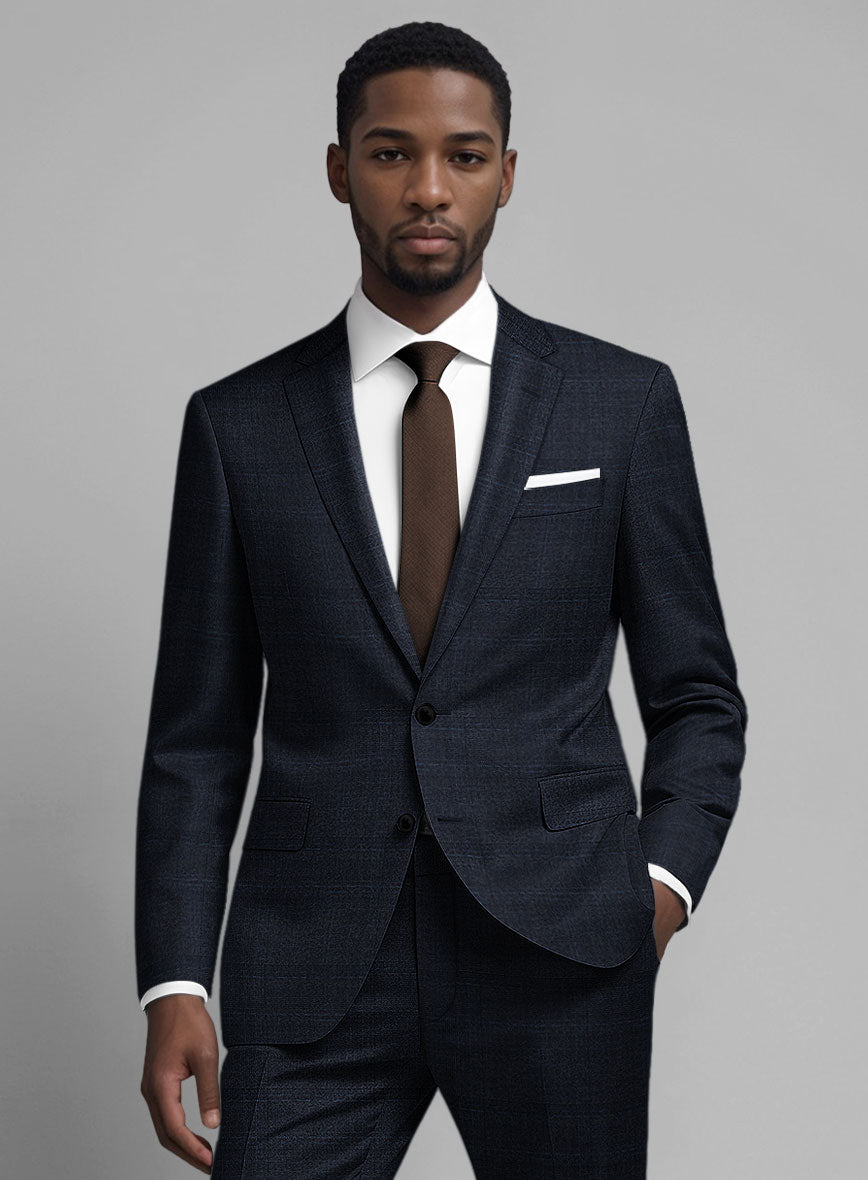 Guabello Blue Windowpane Suit - StudioSuits