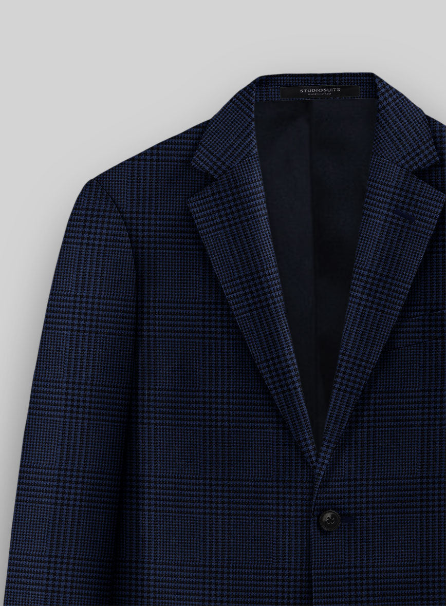 Guabello Blue Wool Jersey Jacket - StudioSuits