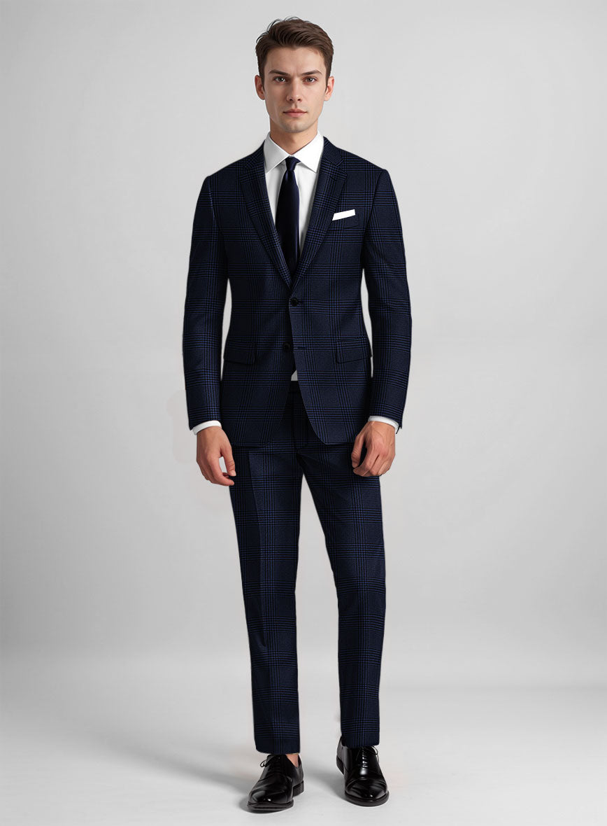 Guabello Blue Wool Jersey Suit - StudioSuits