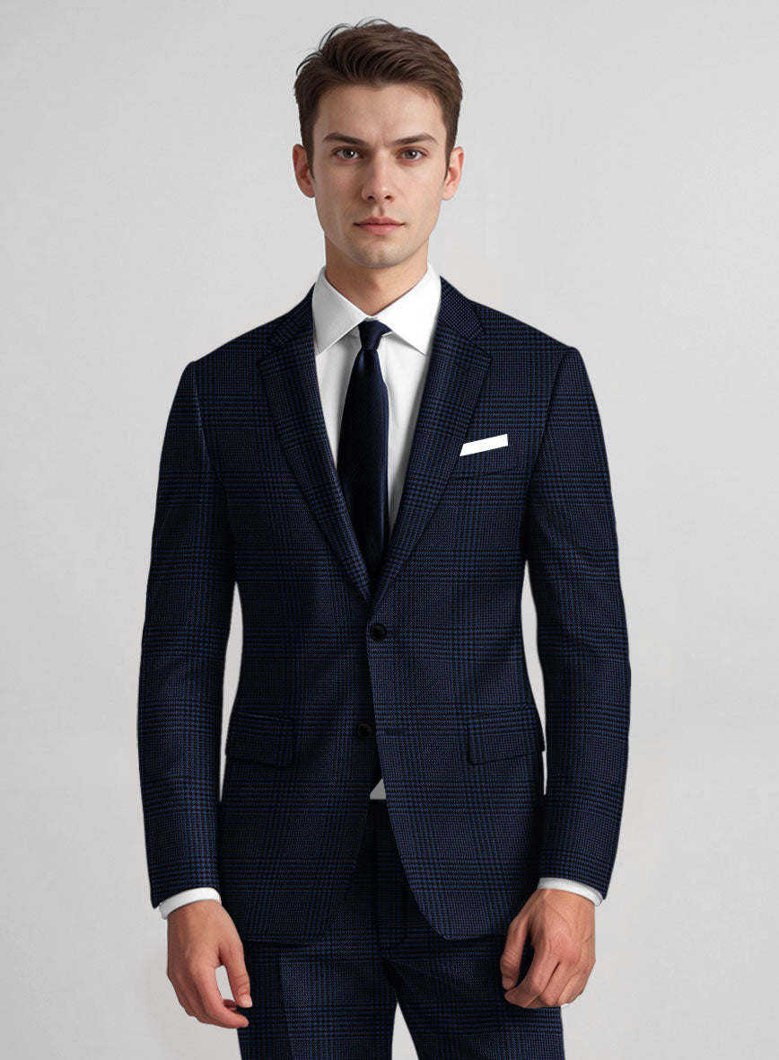 Guabello Blue Wool Jersey Suit - StudioSuits