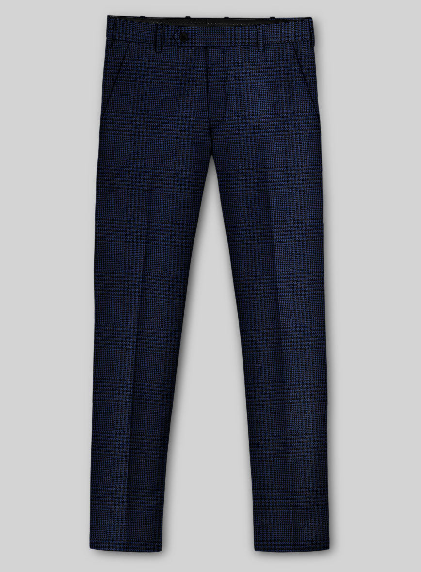 Guabello Blue Wool Jersey Pants - StudioSuits